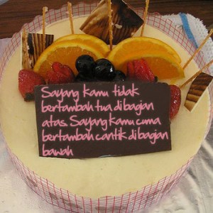 sayang, kamu tidak bertambah tua di bagian atas..